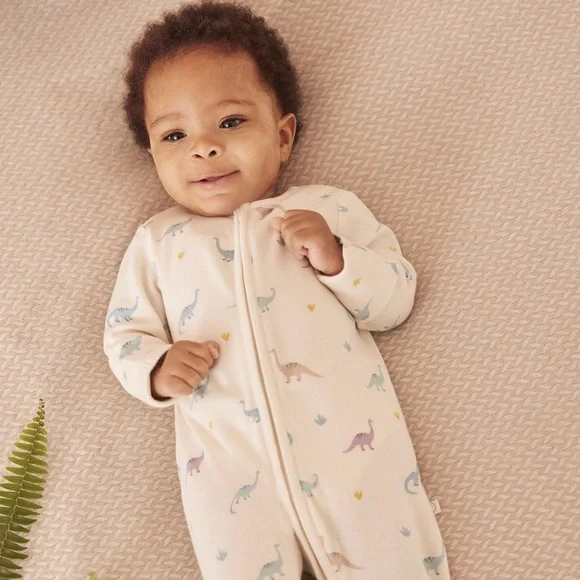 Dino Print Clever Zip Sleepsuit - Picture 3 of 10